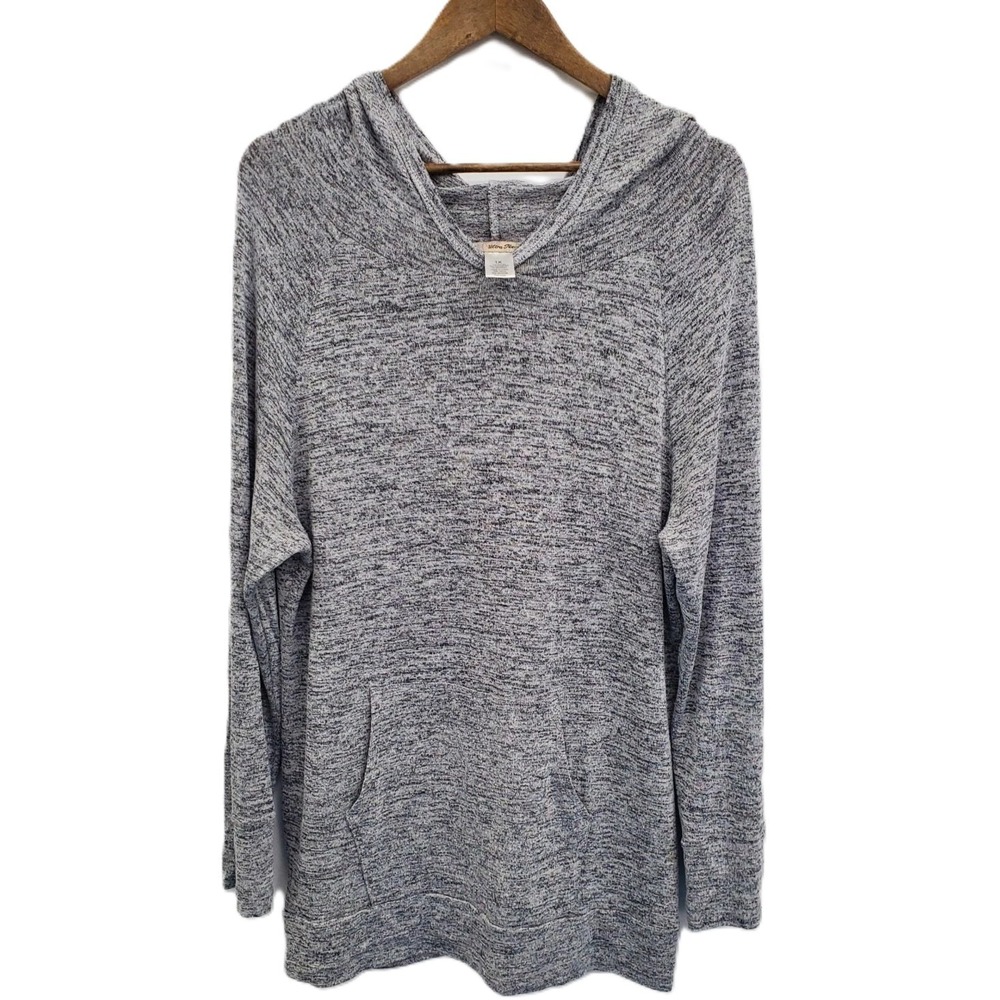 Ultra Teeze Womens Gray Long Sleeve Hoodie Sweatshirt Plus Size 1X Lightweight